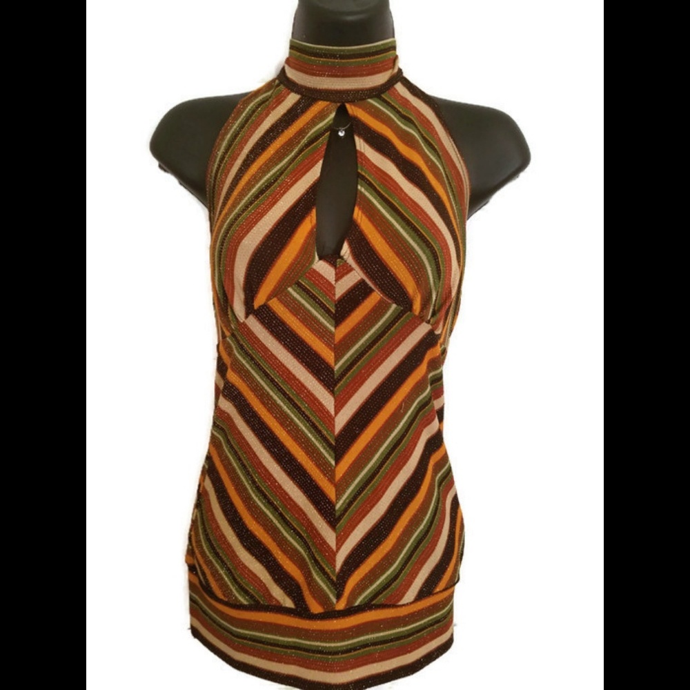 Gold shimmer stitched halter
